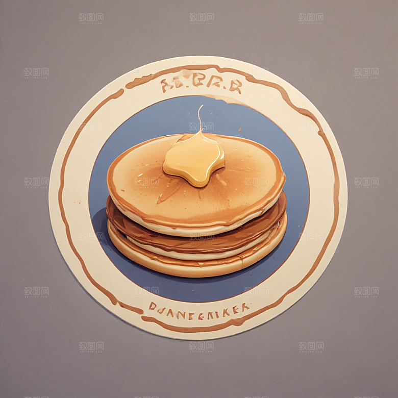 一张煎饼插画卡通风格贴纸