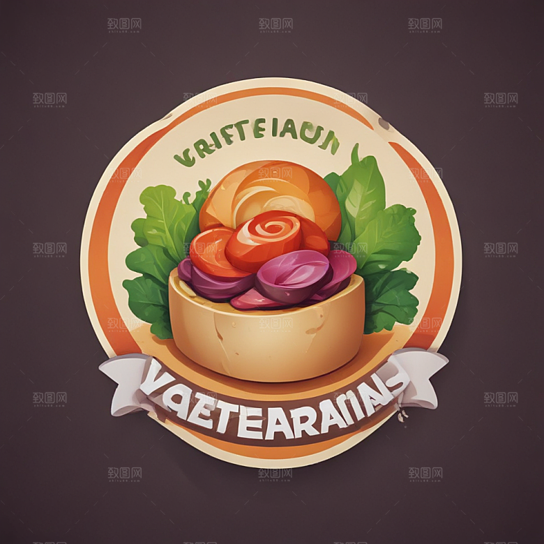 一个素菜卷插画卡通风格贴纸