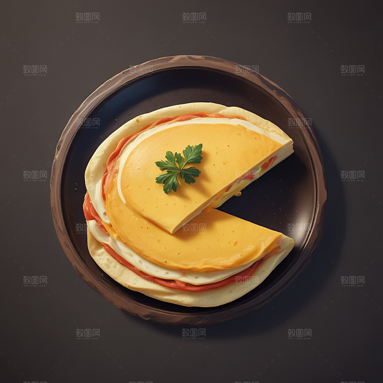一张鸡蛋饼插画卡通风格贴纸