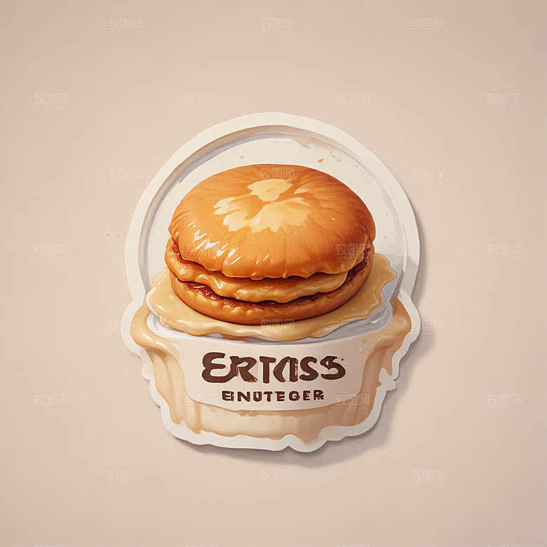 一份豆浆油条插画卡通风格贴纸