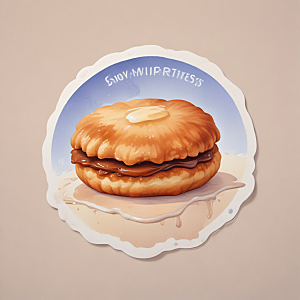 一份豆浆油条插画卡通风格贴纸