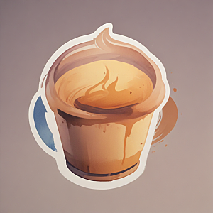 一杯咖啡插画卡通风格贴纸