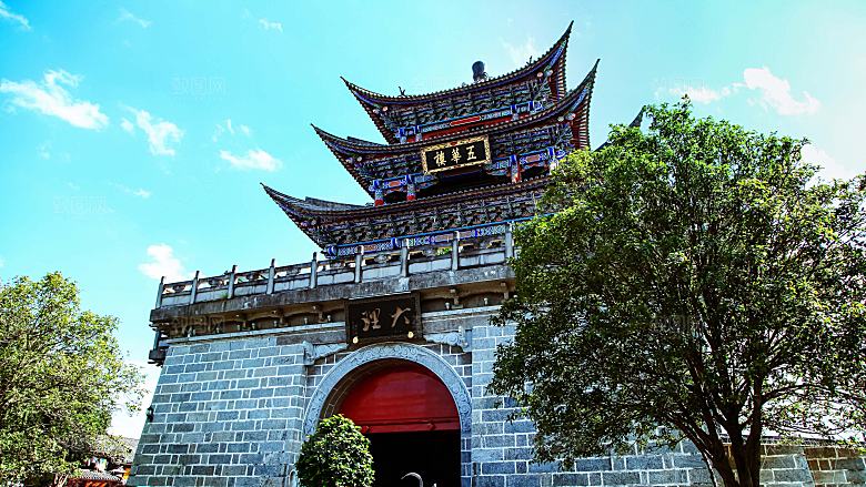 大理古城五华楼古建筑
