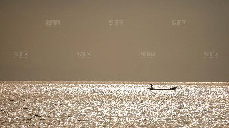 云南大理洱海落日