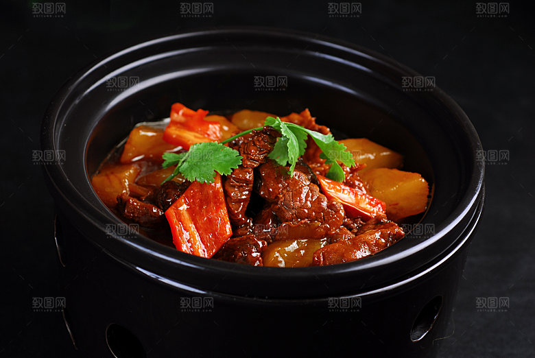 煲仔萝卜牛腩煲高清图片设计素材