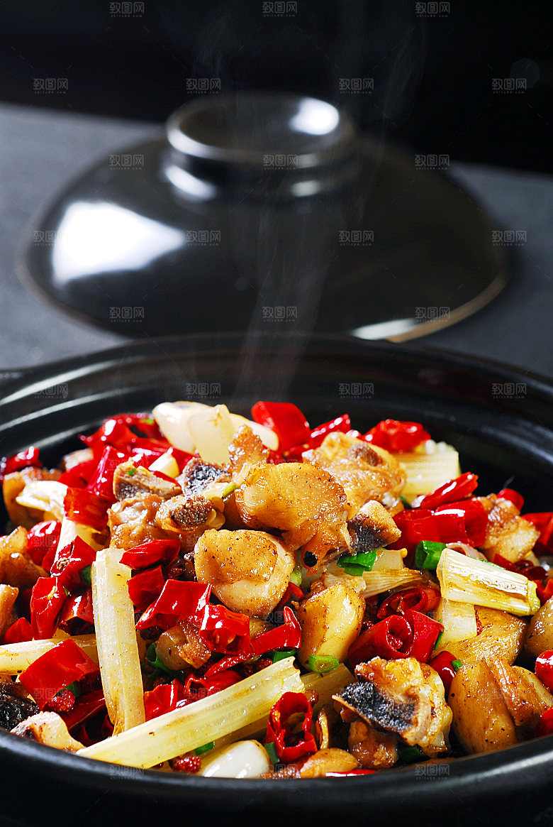 煲仔香辣仔鸡肉煲仔高清图片设计素材