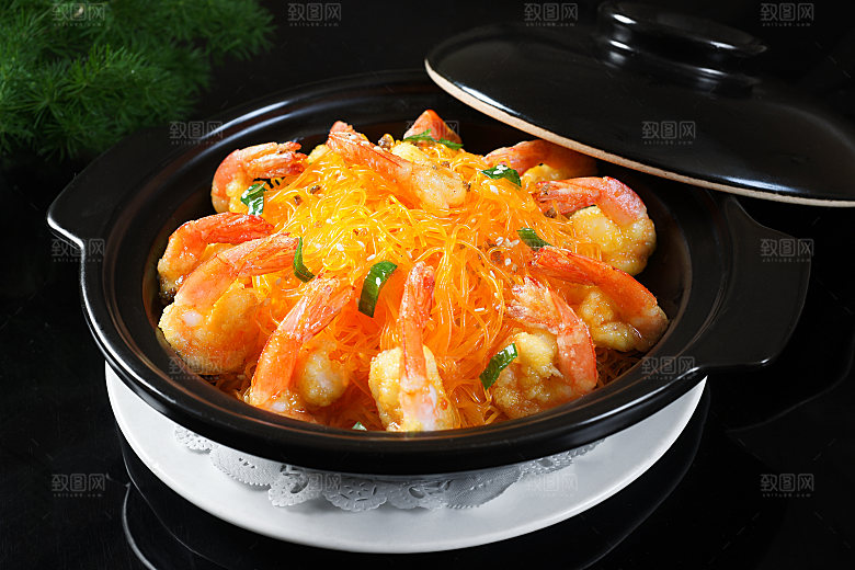 粉丝围虾煲高清图片设计素材