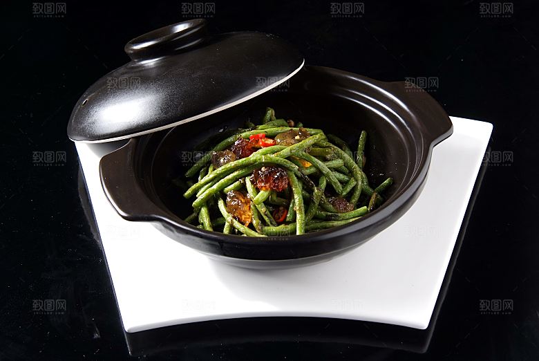 美椒豇豆煲高清图片设计素材