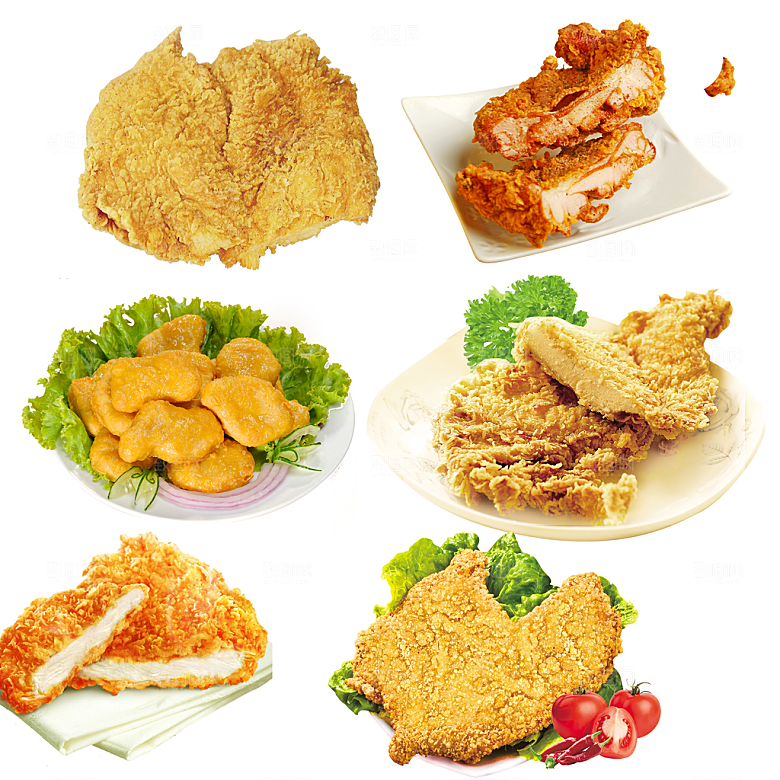 免抠炸鸡块炸鸡炸鸡排元素