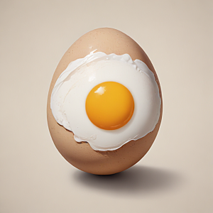 一颗鸡蛋插画卡通风格贴纸