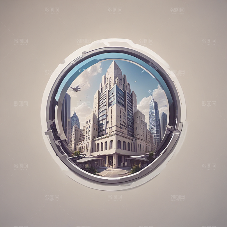 一名建筑师插画卡通风格贴纸