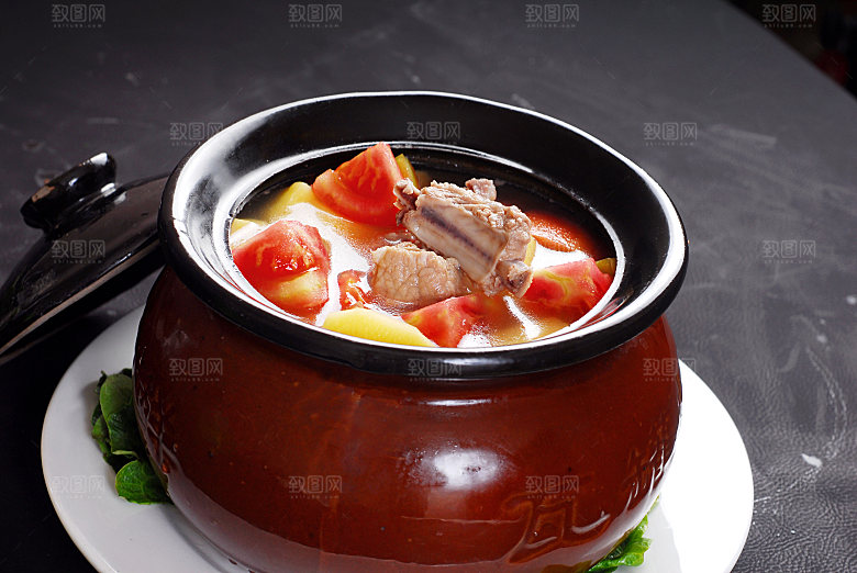 热-蕃茄煲仔排图片设计素材