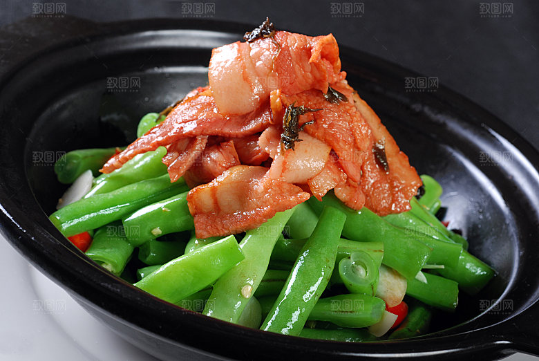 热-培根豆角煲图片设计素材