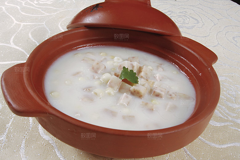 椰汁香芋茨菜煲图片设计素材