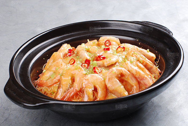 9鲜虾粉丝煲图片设计素材