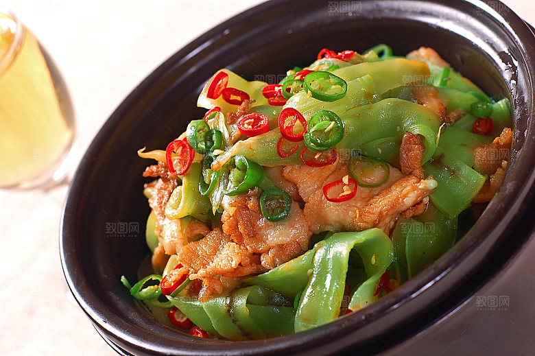 热--煲仔脆笋肉片图片设计素材