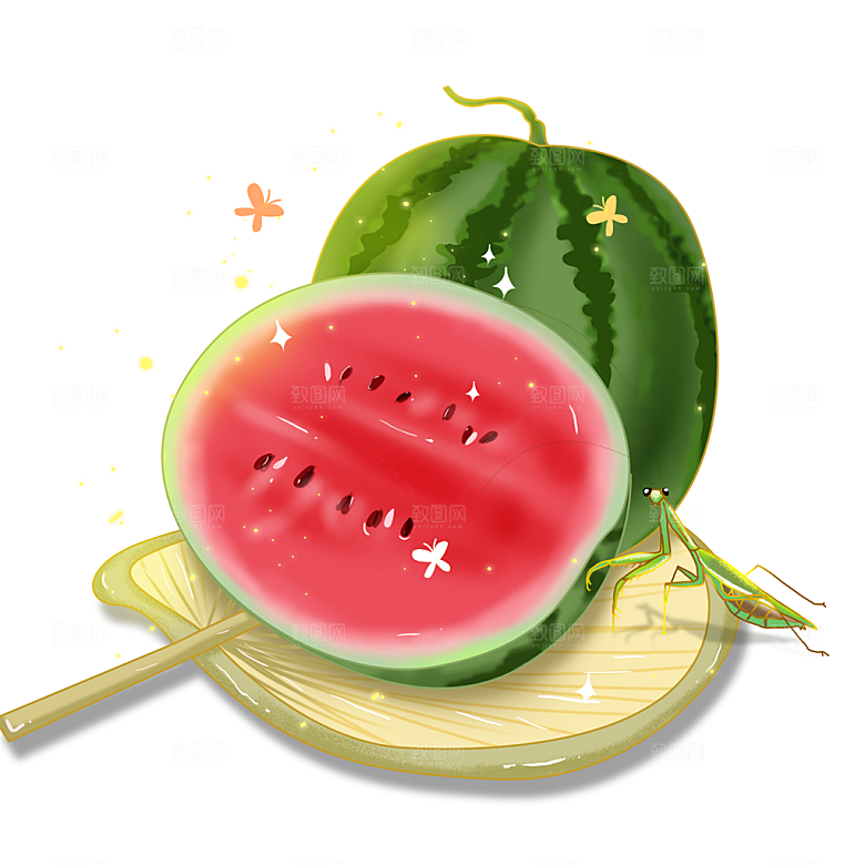 免抠卡通西瓜元素