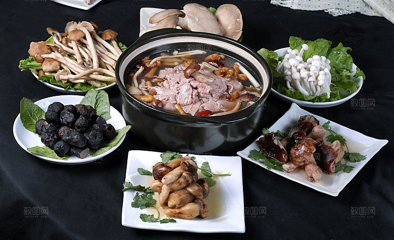 野菌牛肉煲高清图片设计素材