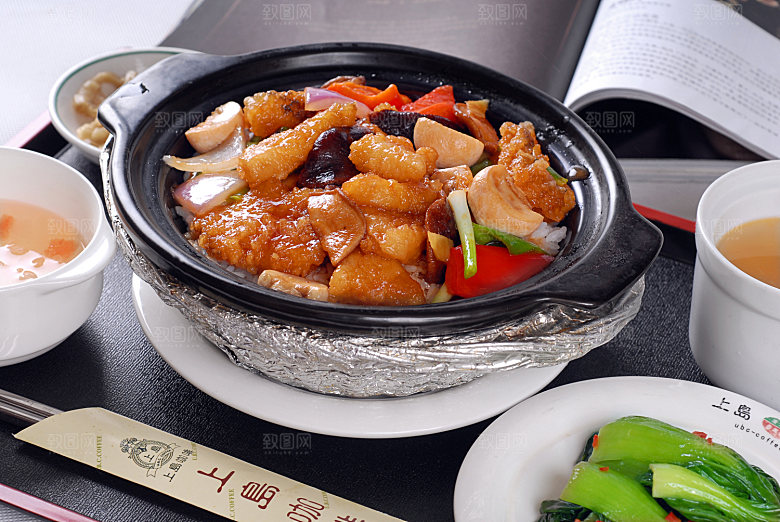 煲仔-冬菇鳕鱼煲仔高清图片设计素材
