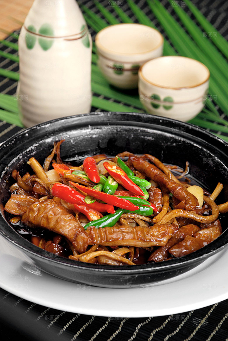 茶菇香肥肠高清图片设计素材