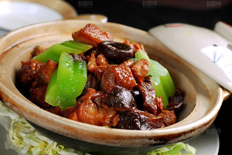川菜-黄焖鸡煲高清图片设计素材