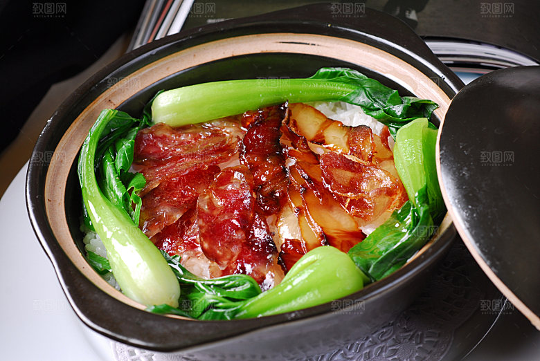 广式腊肉香肠煲仔饭高清图片设计素材