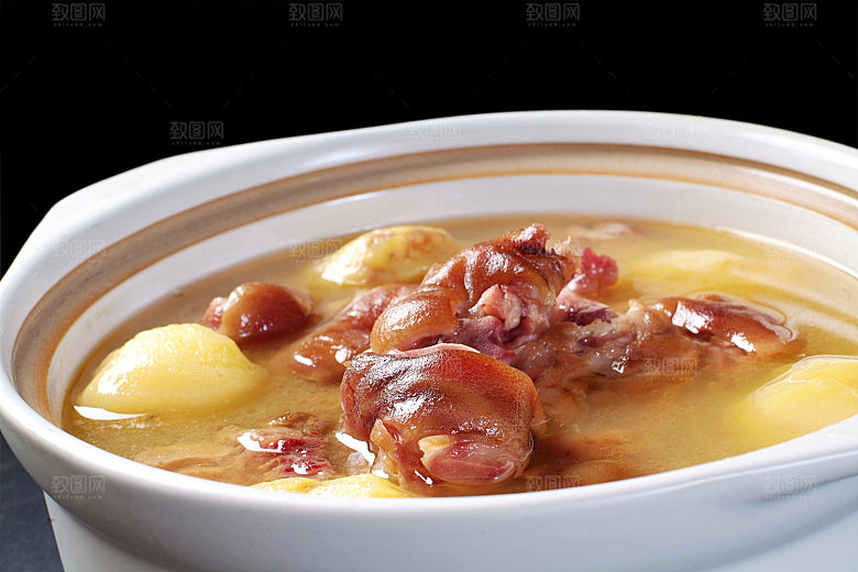 火锅-土豆烧腊蹄高清图片设计素材