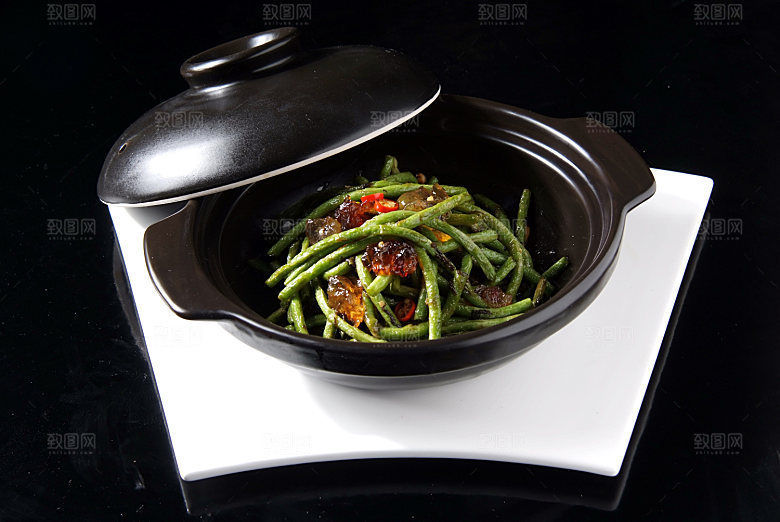 美椒豇豆煲高清图片设计素材