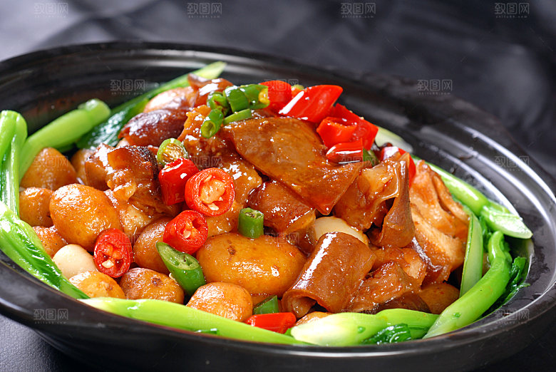 热-煲仔牛蹄花高清图片设计素材