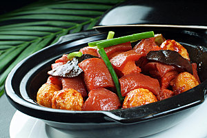 热-四季豆烧肉煲高清图片设计素材