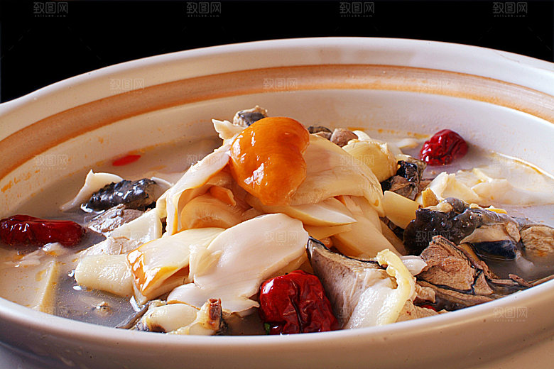 热-野菌乌鸡煲图片设计素材