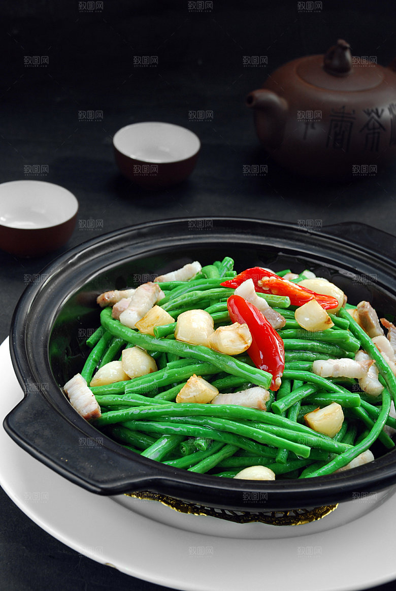砂锅焗豇豆图片设计素材