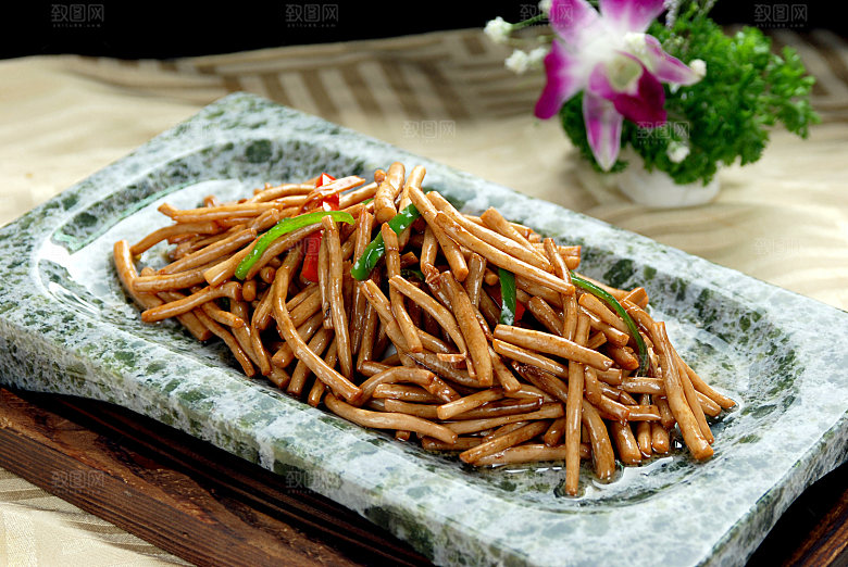 石锅茶树菇图片设计素材