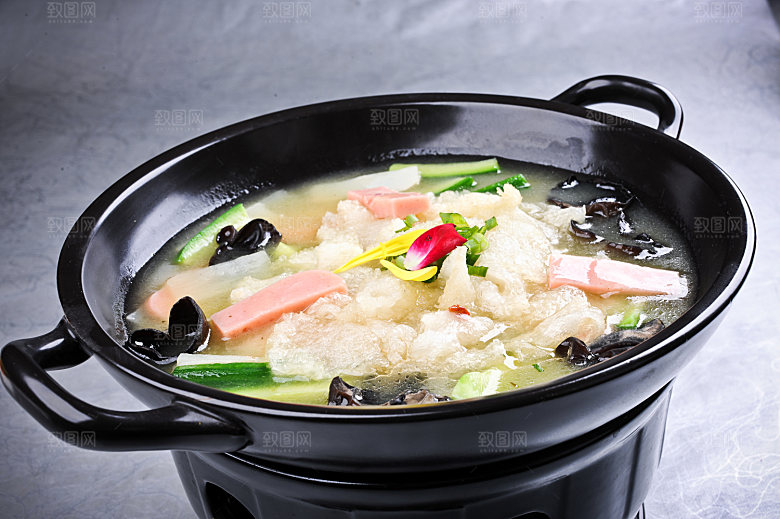 青瓜鲜菌煮鱼肚高清图片设计素材