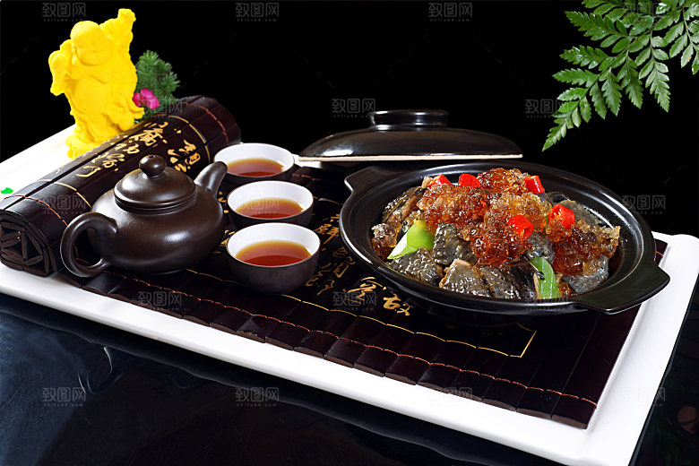 乌鸡杏油煲高清图片设计素材