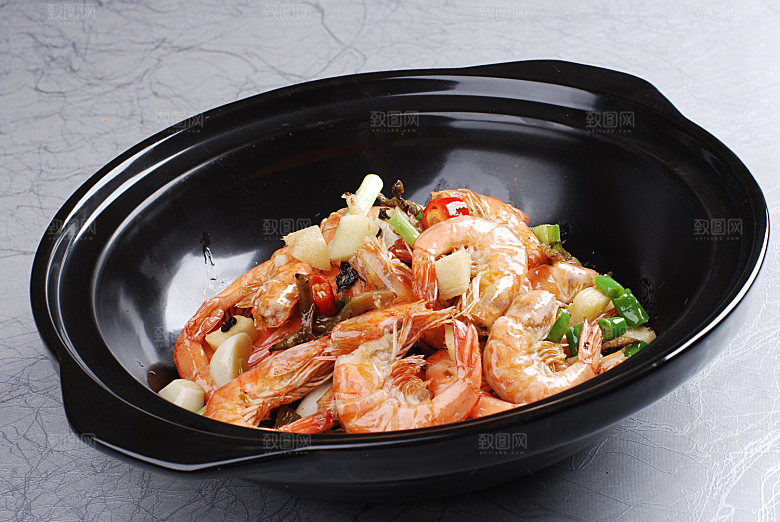沙煲泡菜焖虾78高清图片设计素材
