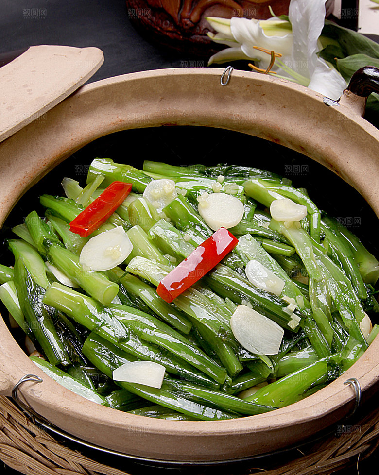 砂锅麦菜梗高清图片设计素材