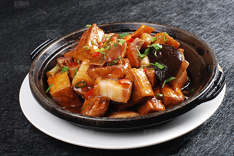 烧肉香菇豆腐煲高清图片设计素材