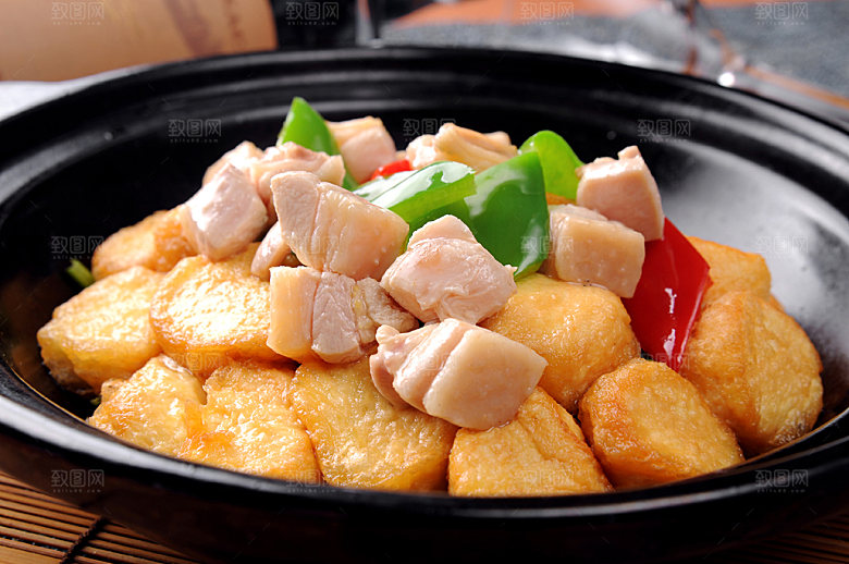 酱鸡粒豆腐高清图片设计素材