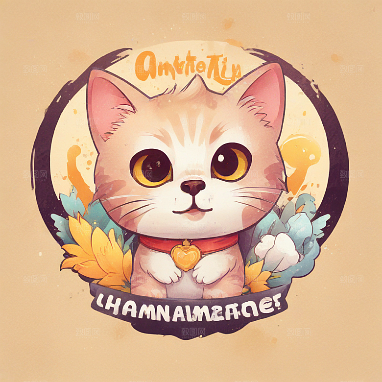 最生气的猫插画卡通风格贴纸