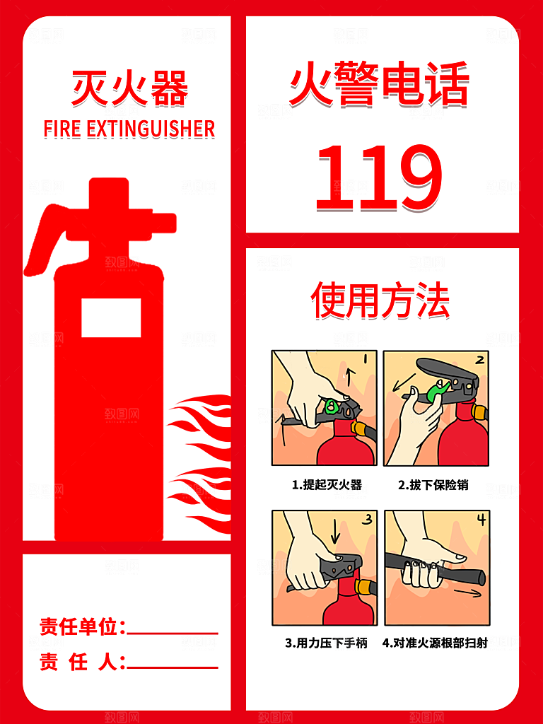 灭火器使用方法宣传