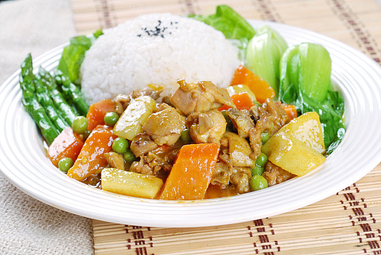 饭-咖喱鸡肉饭高清图片设计素材