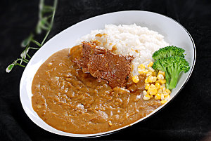 饭类--咖喱牛肉饭高清图片设计素材