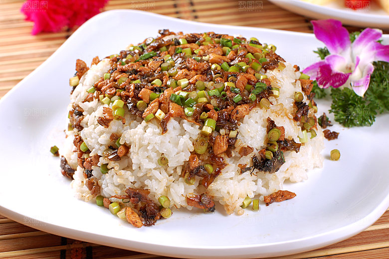 鸡粒芽菜炒饭高清图片设计素材
