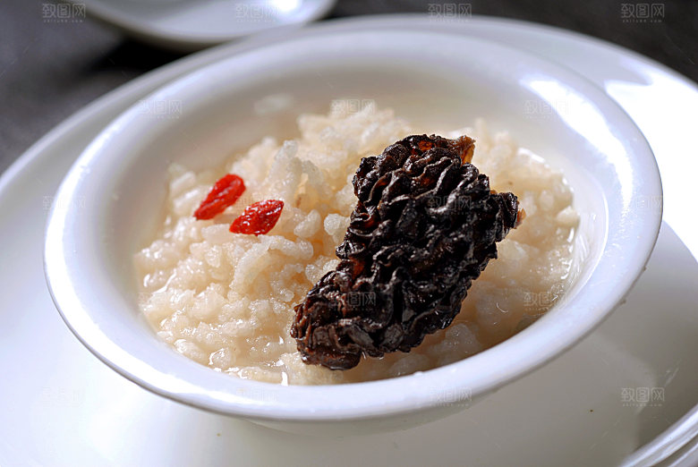 泡饭-羊肚菌泡饭高清图片设计素材