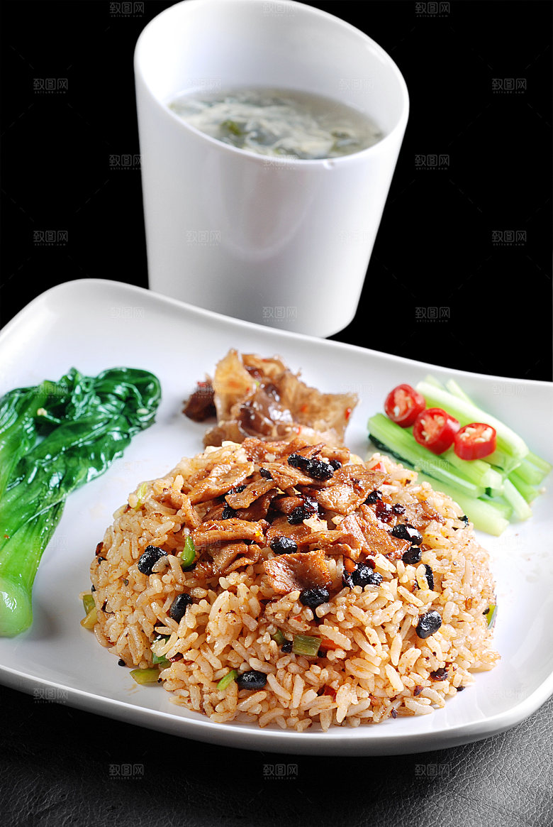 盐煎肉炒饭高清图片设计素材