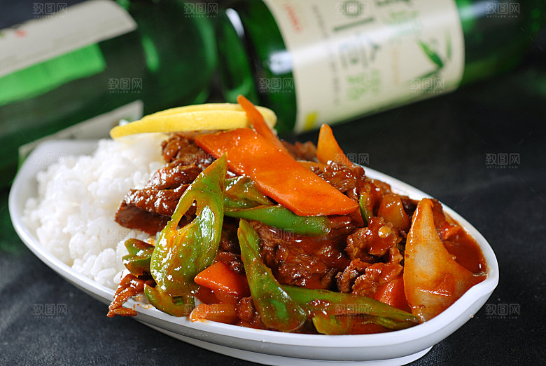 主食-牛肉拌饭高清图片设计素材