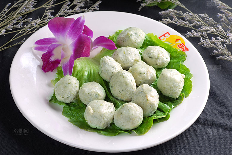 菠菜丸子高清图片设计素材