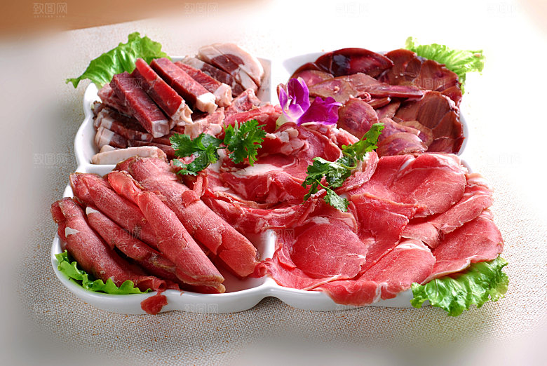草原百度羊肉大拼盘高清图片设计素材