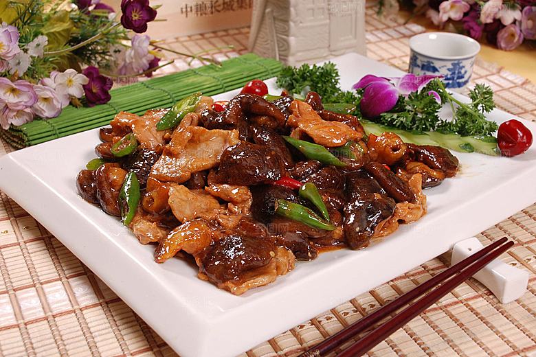 肉片烧香菇高清图片设计素材